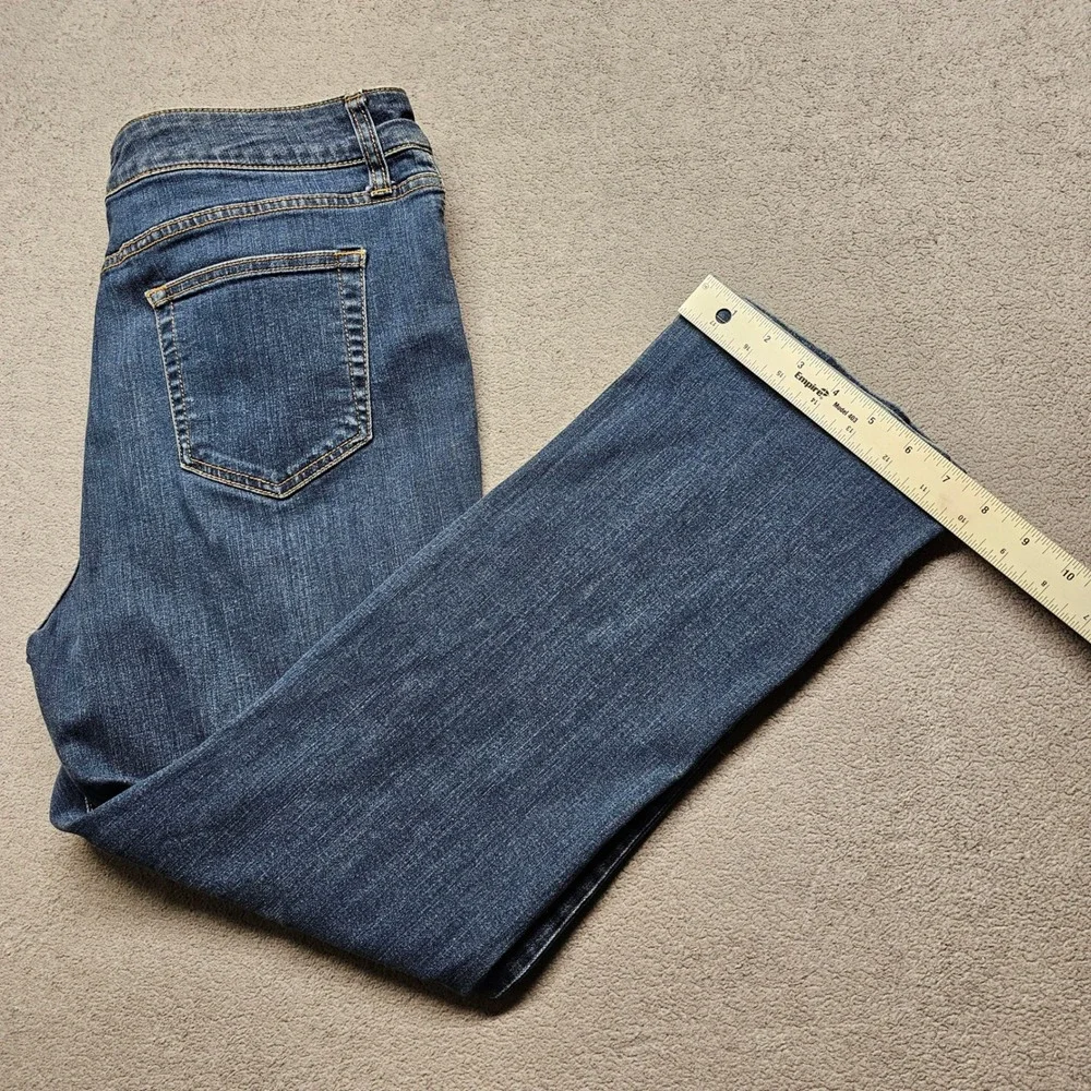 St. John's Bay Jeans Womens Blue Denim Stretch Straight Leg Americana Streetwear